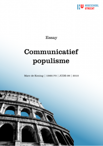 20101026_Essay_Communicatief_populisme_voorblad